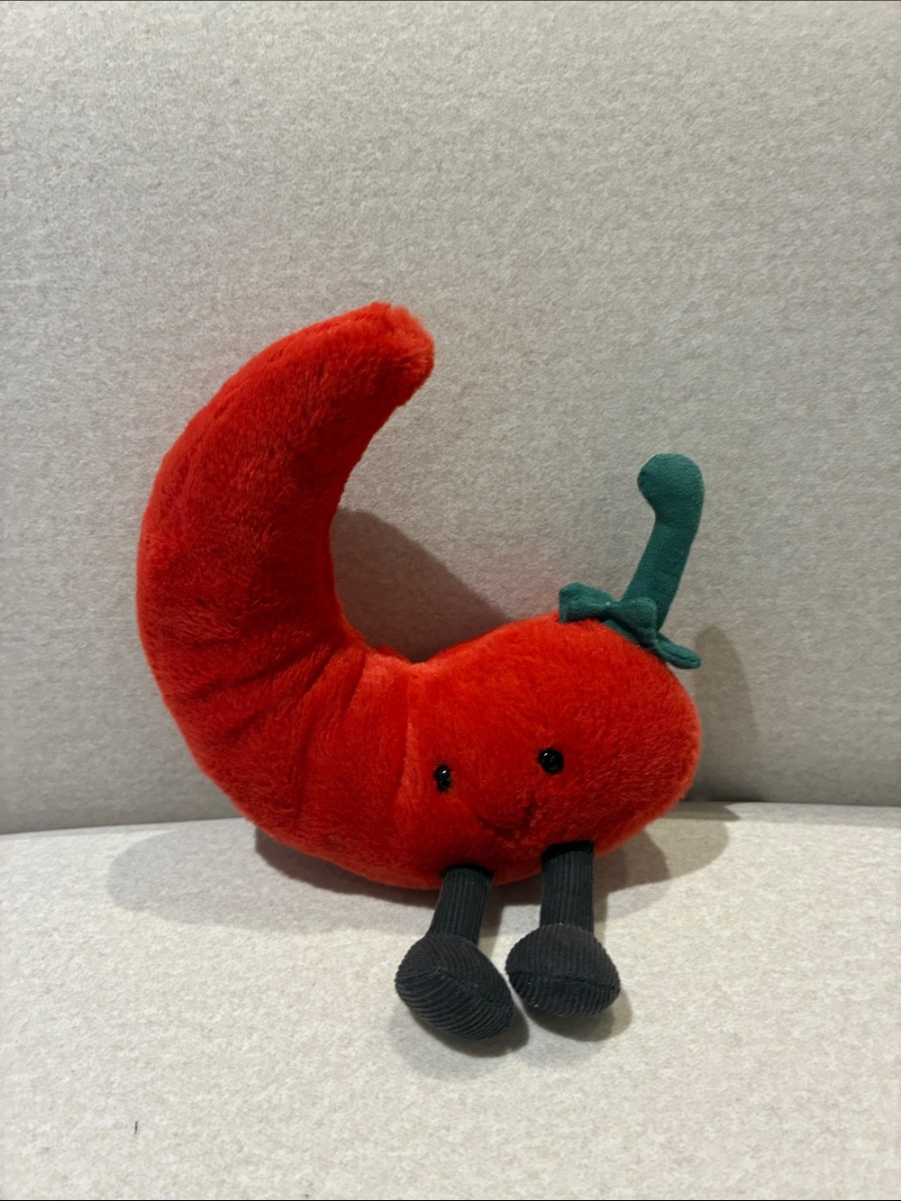 Jelly Cat Plush Red Chili Pepper Toy with Green Stem